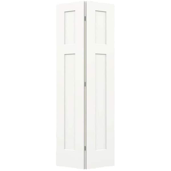 JELD-WEN 32 in. x 80 in. Craftsman White Painted Smooth Molded Composite Closet Bi-fold Door