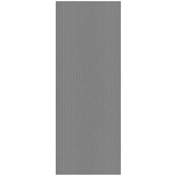 Ottomanson Lifesaver Non-Slip Rubberback Indoor/Outdoor Long Hallway Runner Rug 3 ft. 11 in. x21 ft. Gray Polyester Garage Flooring