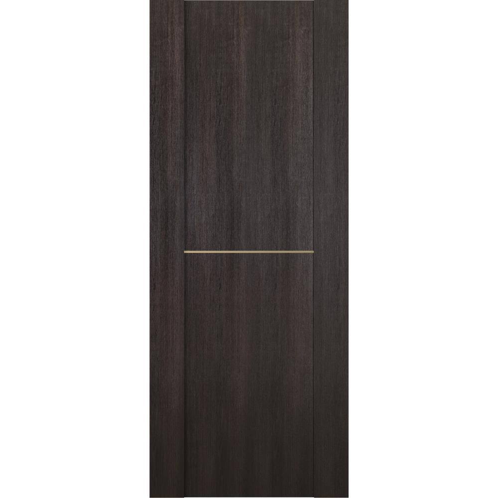 Vona 01 1H Gold 24 in. W x 80 in. H x 1-3/4 in. D 1-Panel Solid Core Veralinga Oak Prefinished Wood Interior Door Slab -  Belldinni, 196084