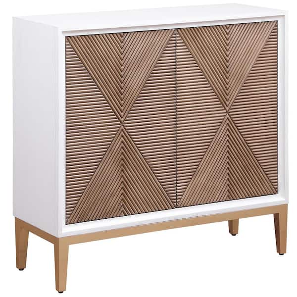 Coaster Gretchen Distressed White and Brown 35 in. Accent Cabinet with One Shelf
