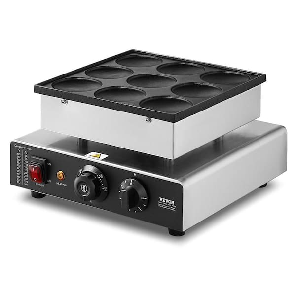 Dutch Pancake Maker, Waffle Maker 9-Pieces 76 mm Diameter Dorayaki Baker Machine, 850-Watts Commercial Electric Grill