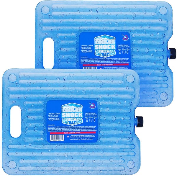 Angel Sar 13 in. L x 10 in . W x 1.5 in. H Large Size Reusable Long Lasting Ice Pack for Cooler, Clear (2-Pack)
