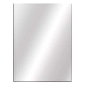 36 in. W x 48 in. H Frameless Rectangular Beveled Edge Bathroom Vanity Mirror in Silver
