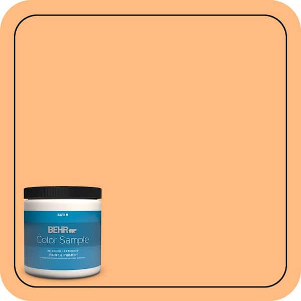 BEHR PREMIUM PLUS 8 oz. #270B-4 Apricot Flower Satin Enamel Interior/Exterior Paint & Primer Color Sample