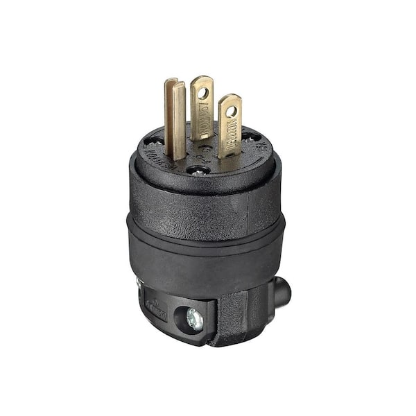 15 Amp 125-Volt Rubber Grounding Plug 515PR-R