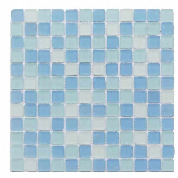 Ivy Hill Tile Ocean Wave Beached 3 in. x 6 in. Frosted Glass Mosaic Tile Sample