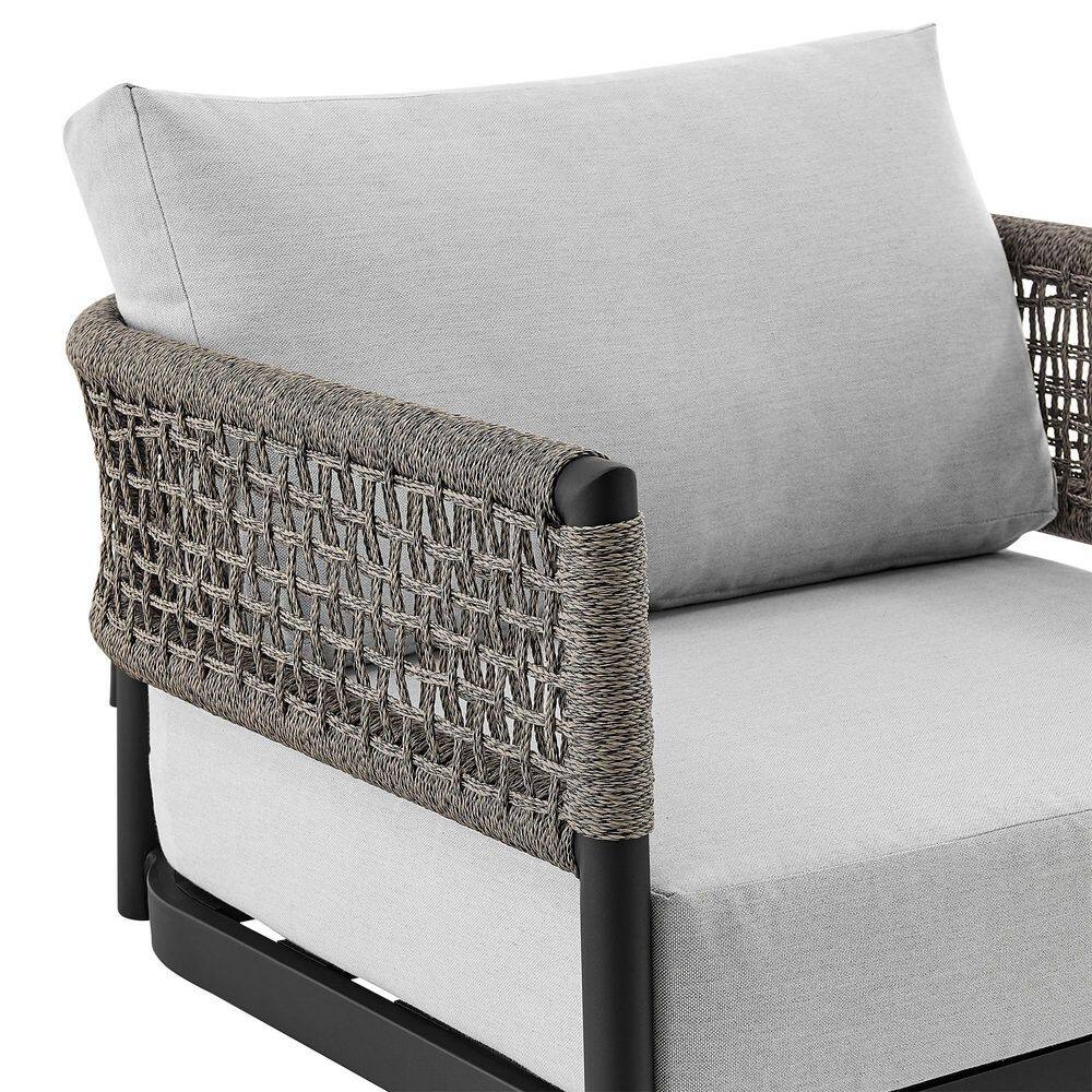 Felicia Gray Aluminum Outdoor Swivel Rocking Chair with Cushions