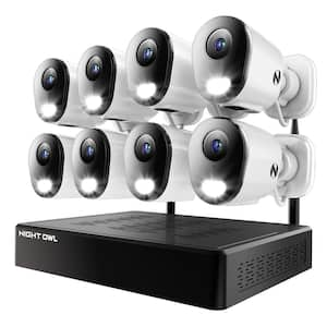 10-Channel 4K 2TB Smart NVR Security Camera System with 8-Plug-In Wireless Spotlight Cameras with 2-Way Audio