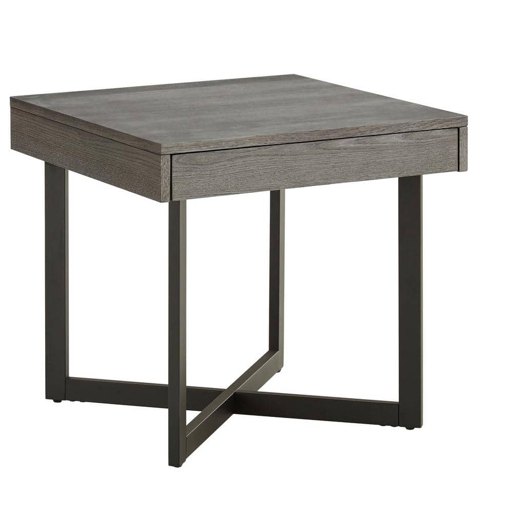 HomeSullivan Grey End Table with 1-Drawer 40E986GY-04 - The Home Depot