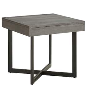 Grey End Table with 1-Drawer