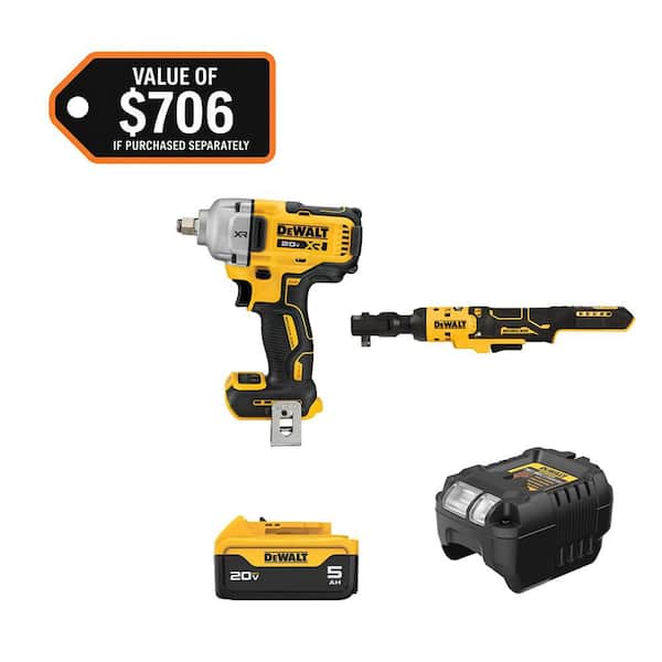 20V Lithium-Ion Cordless 2-Tool Combo Kit with 5.0 Ah Battery and Charger