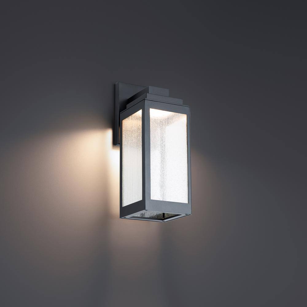 Black Aluminum LED Wall Sconce with Clear Glass Shade