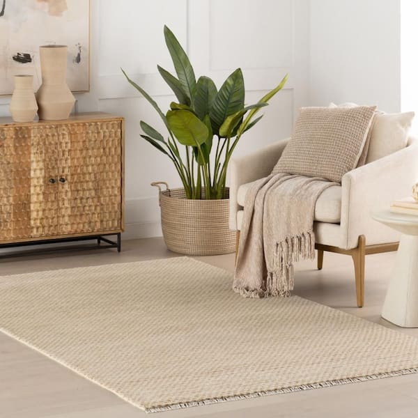 Pierce Hand Knotted Wool Wheat 3 ft. x 8 ft. Indoor Runner Rug