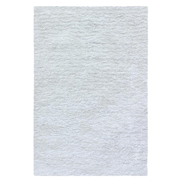 SUPERIOR Shag White 5 ft. x 8 ft. Elegant Soft Plush Area Rug