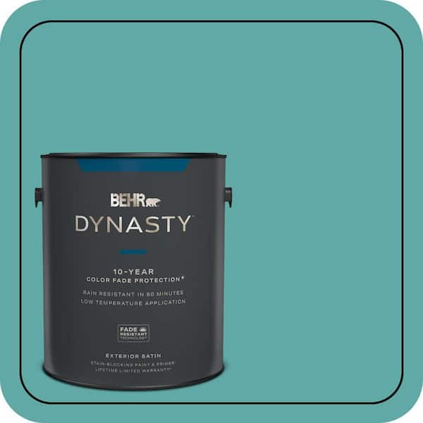 BEHR DYNASTY 1 gal. #500D-5 Teal Zeal Satin Enamel Exterior Stain-Blocking Paint & Primer