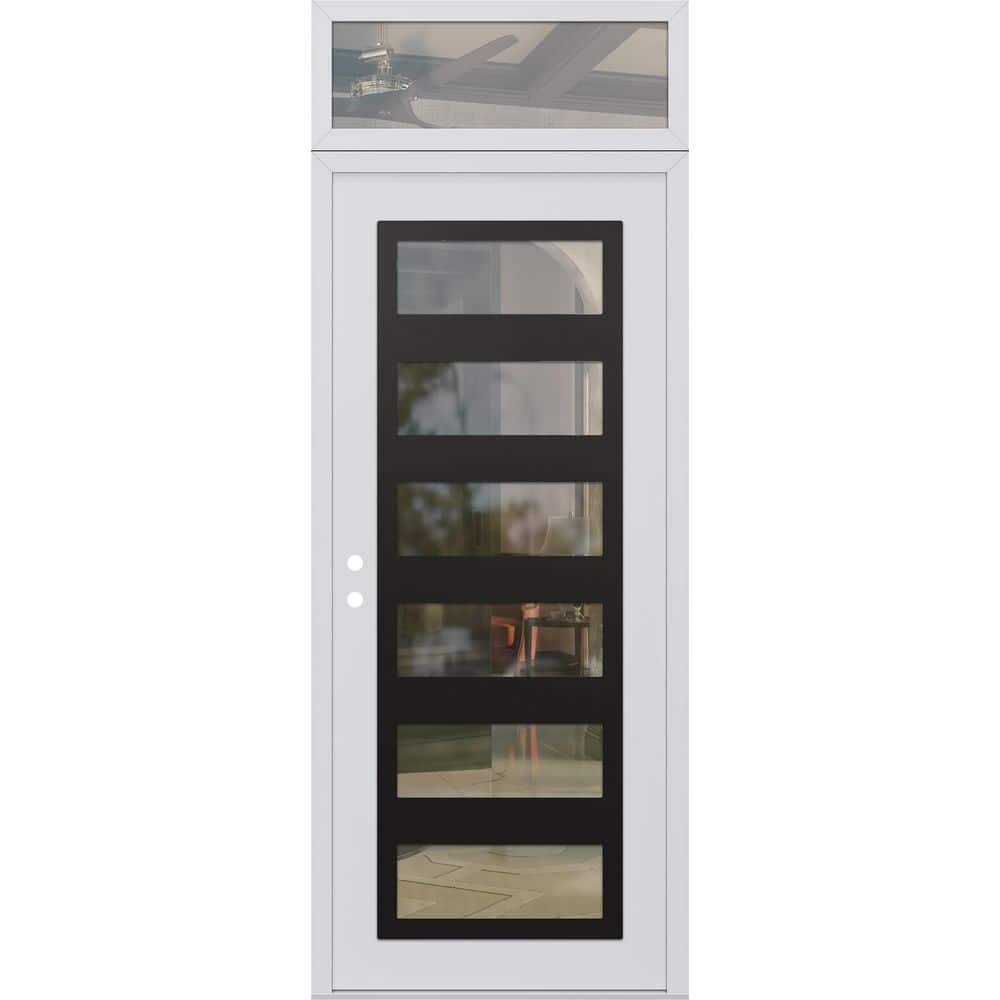 C9 36 in. x 96 in. Black P Right-Hand/Inswing Clear Glass White/White Transom Steel Prehung Front Door price history on PriceWatchPro