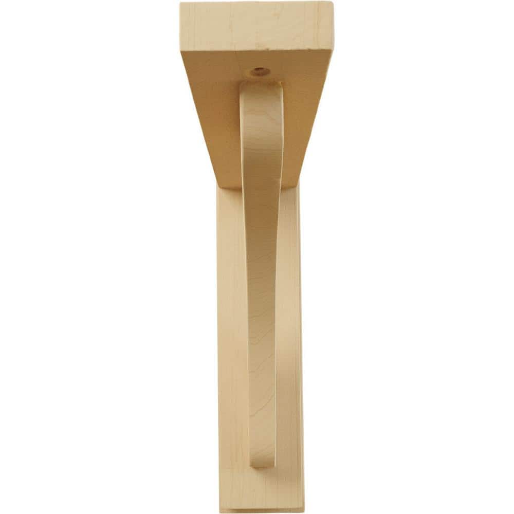 Alder Wood Hand-Carved Shelf Bracket, 2.5" x 10.75" x 10.25"
