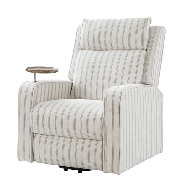 Dan Grey Farmhouse Massage Lift Assist Power Recliner with Solid Wood Tray