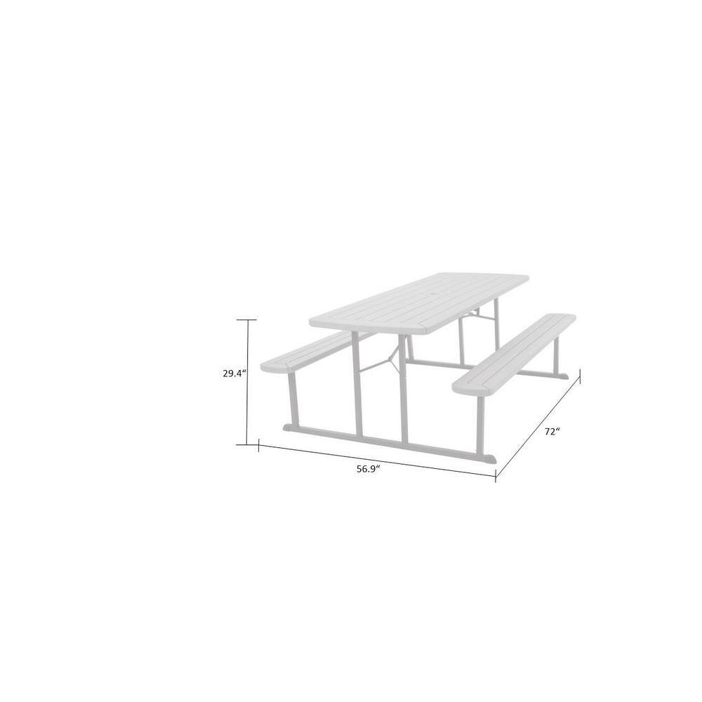 Taupe Polypropylene Folding Picnic Table with Steel Frame