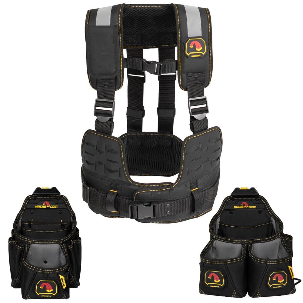 Snap Lock Framing Carpenter Tool Vest Rig with Two Tool Pouches, Magnetic Storage, Hammer Loop & Tape Measure Clip price history on PriceWatchPro