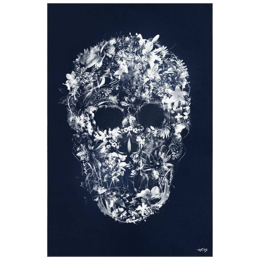 Blue and Black 5' x 8' Skull Silhouette Washable Art Area Rug Power-loomed Heavenly Softness with Non-Slipping Backing price history on PriceWatchPro
