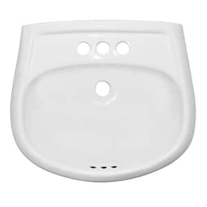 Aragon 8.2 in. Pedestal Sink Basin in White Vitreous China