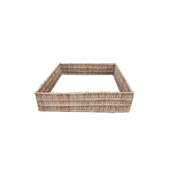 48 in. W x 48 in. L Debarked Tan Vertical Weave Willow Raised Bed