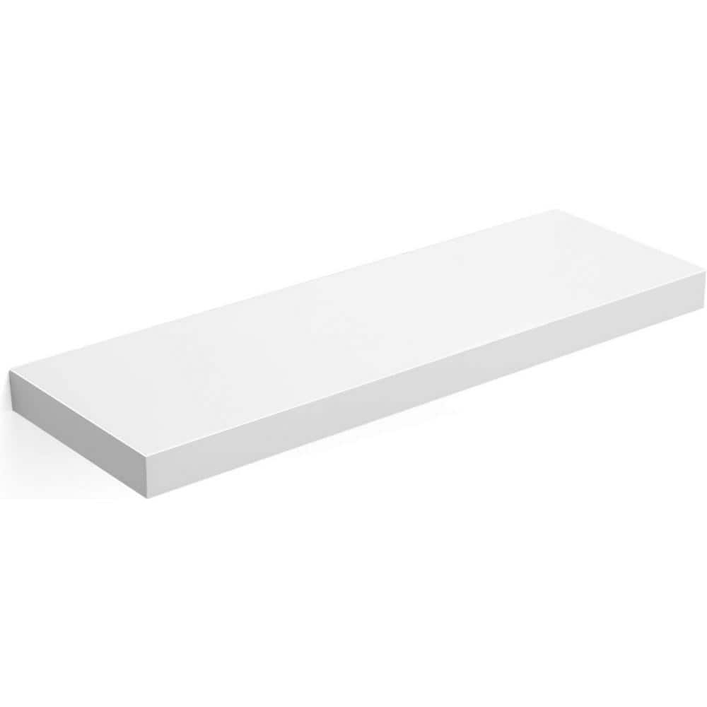 VASAGLE 24 In W X 8 In D Floating Decorative Wall Shelf White   White Decorative Shelving Lws26wt 64 1000 