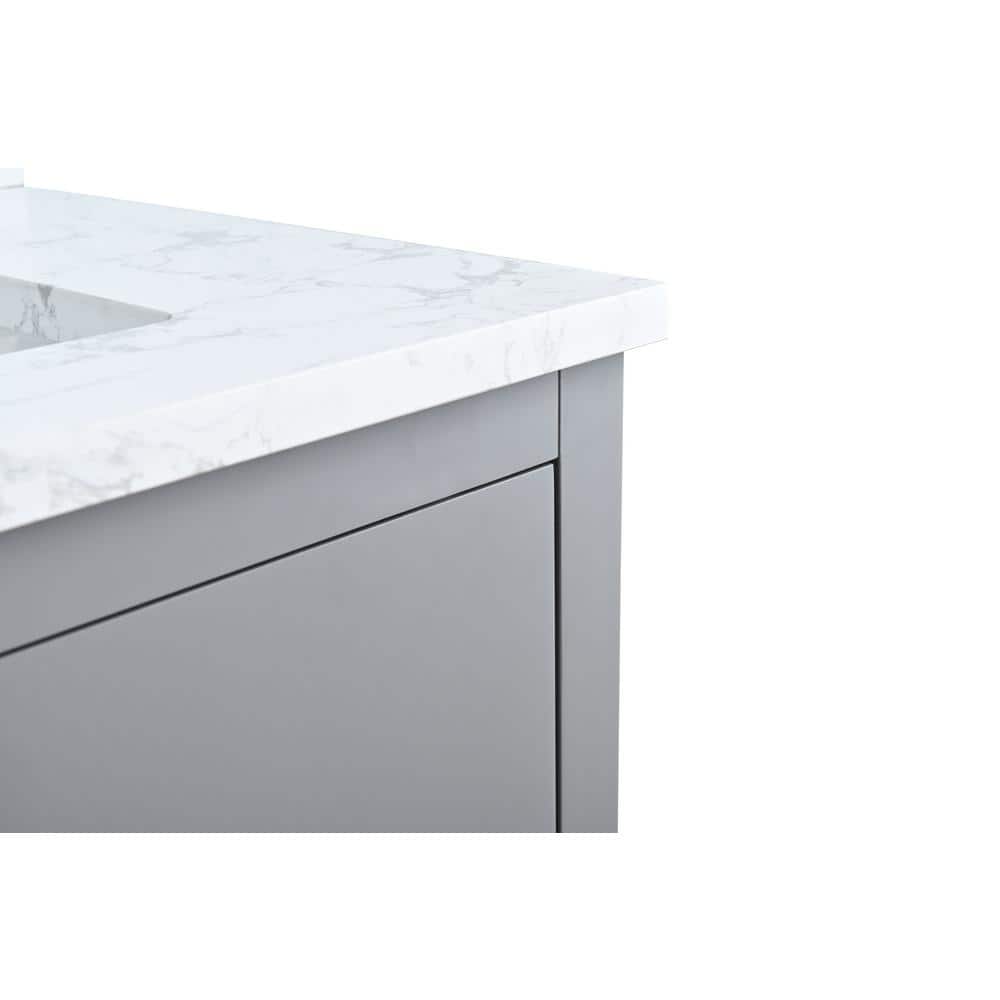 Cashmere Gray 60" Double Sink Bathroom Vanity with Marble Top