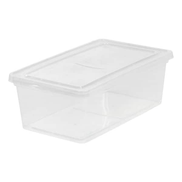 IRIS 12-Pack Stack and Pull Plastic Storage Box Small 1.4-Gallons  (5.75-Quart) Gray Tote with Latching Lid