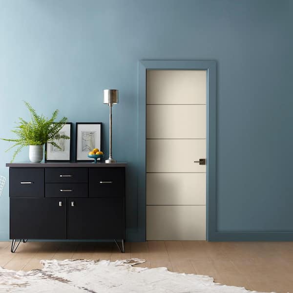 28 in. x 80 in. Left-Hand Solid Core Primed Composite Single Prehung Interior Door