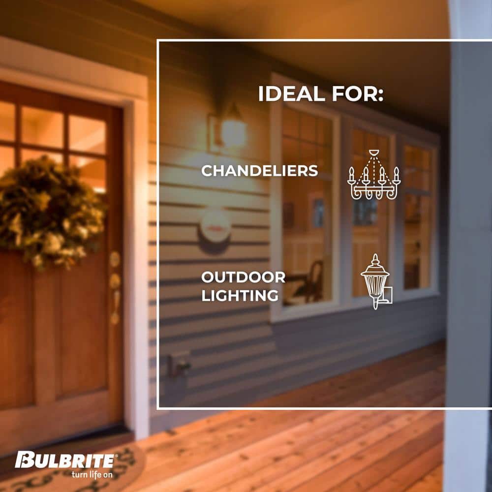 2.5W Clear Filament G16 Candelabra E12 LED Light Bulb Pack of 4