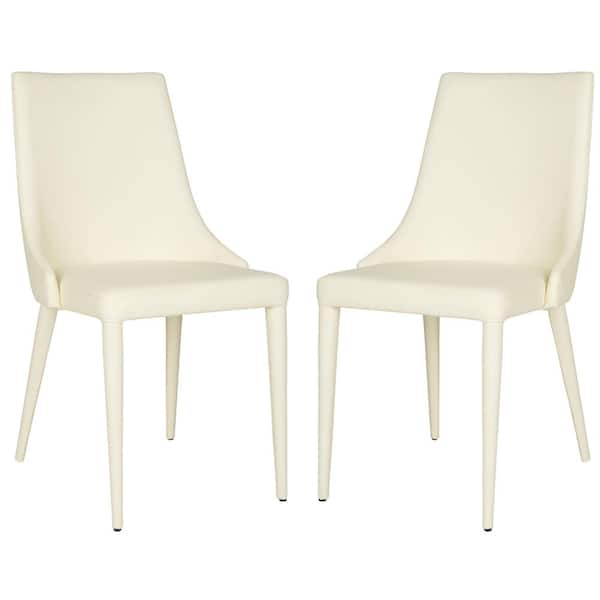 Summerset Buttercream 19 in. H Leather Side Chair (Set of 2)