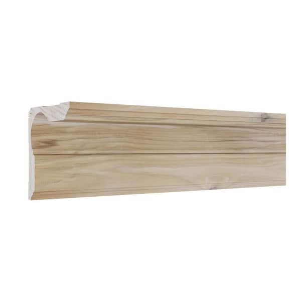 . 88 in. D x 9.63 in. W x 92 in. L Unfinished Poplar Wood Arvato Crown Moulding Kit