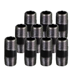 Black Steel Pipe, 1/4 in. x 2-1/2 in. Nipple Fitting (Pack of 10)