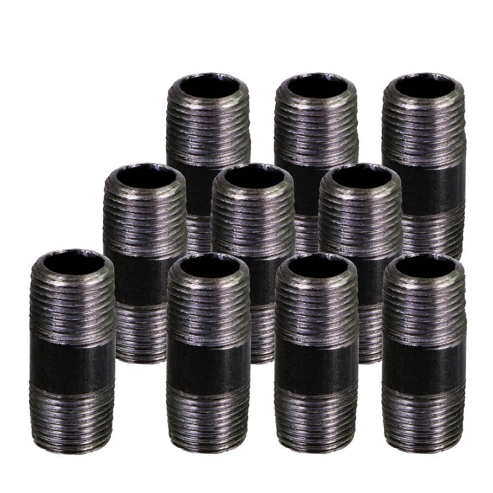 Black Steel Pipe, 1/4 in. x 2-1/2 in. Nipple Fitting (Pack of 10) price history on PriceWatchPro