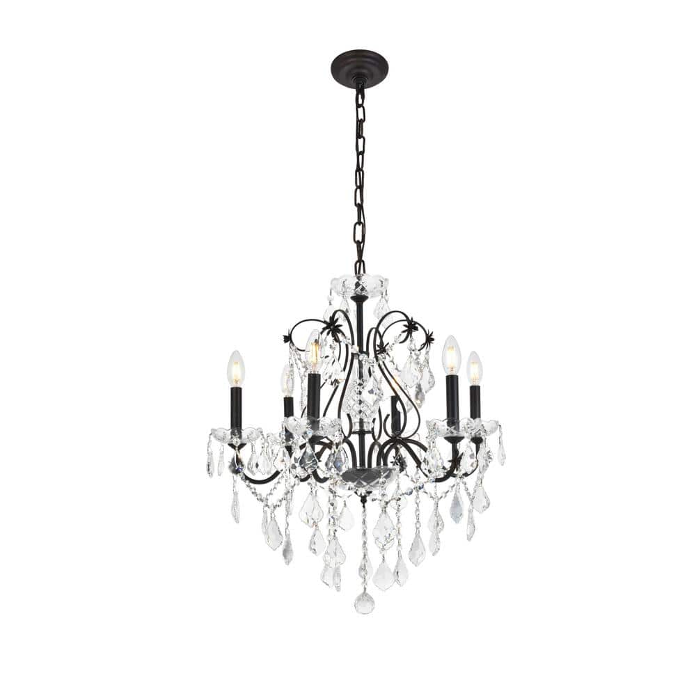 Timeless Home 24 in. L x 24 in. W x 21 in. H 6Light Dark Bronze