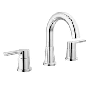 Flute 8 in. Widespread Double-Handle Bathroom Faucet in Chrome