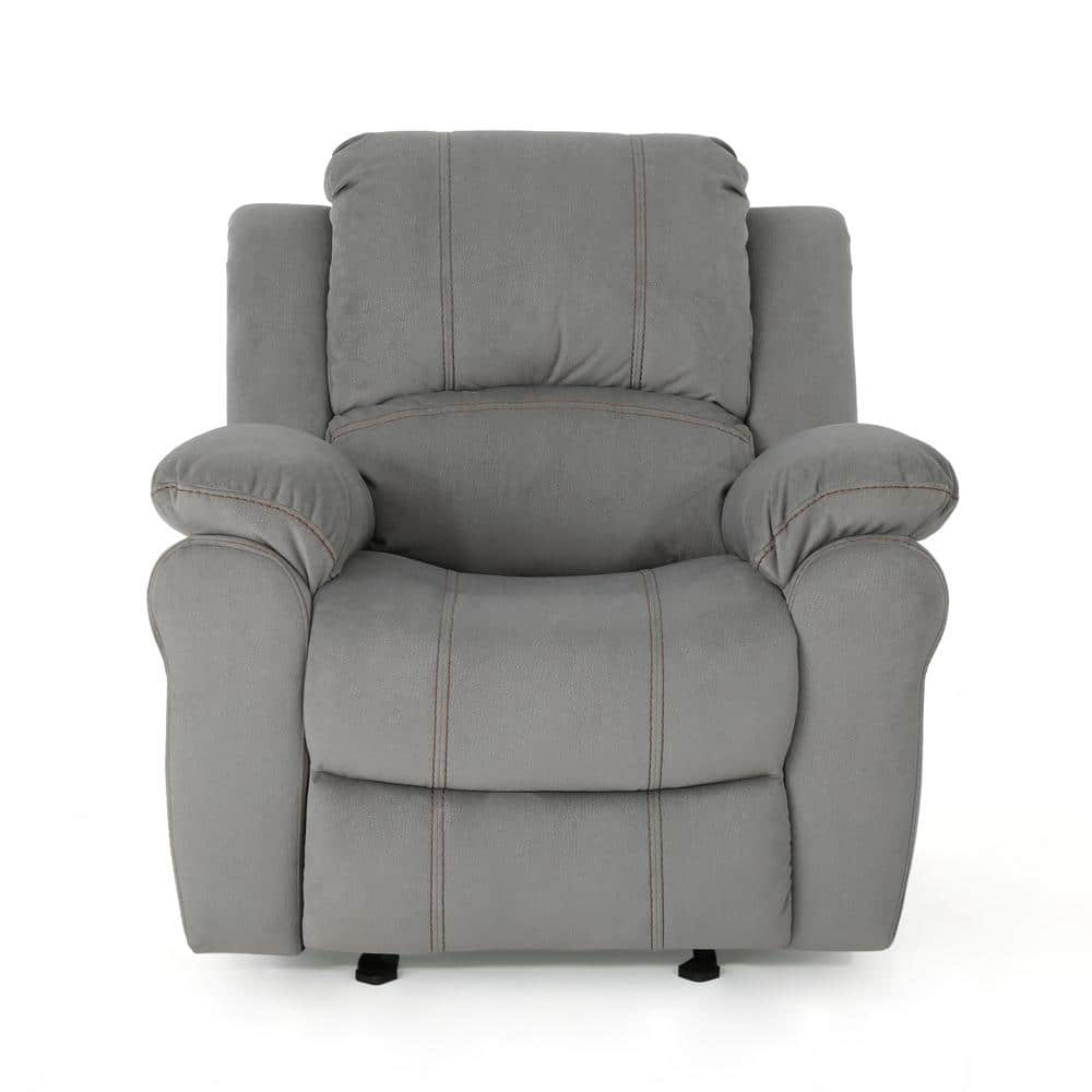 Noble House Elodie 40 in. Width Big and Tall Light Gray Faux Leather Power  Reclining Wall Hugger Recliner 42127 - The Home Depot