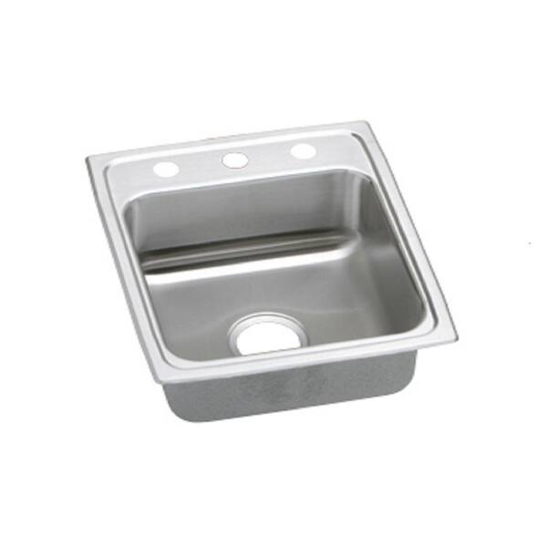 Elkay Lustertone Drop-In Stainless Steel 15 in. 3-Hole Single Bowl Kitchen Sink