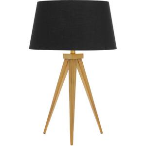 Sinatra 25 in. Antique Gold/Black Table Lamp