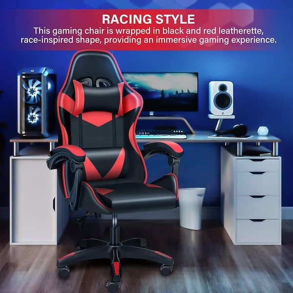 Video Racing Gaming Chair High Back Reclining Leather Office Computer Desk Seat 