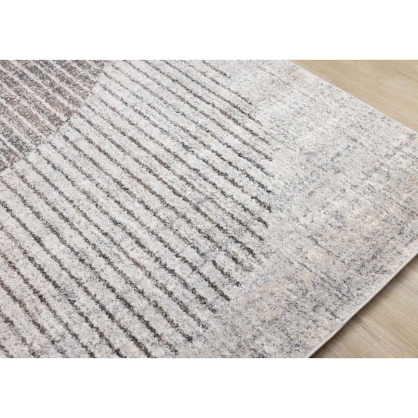 Velora Collections 8 ft. x 11 ft. Grey Distressed,Geometric Indoor Area Rug