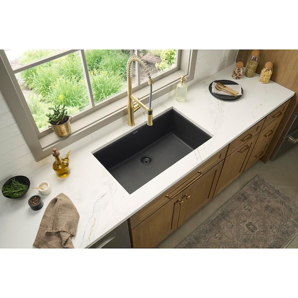 Ruvati EpiGranite 32 in. Undermount Single Bowl Urban Workstation
