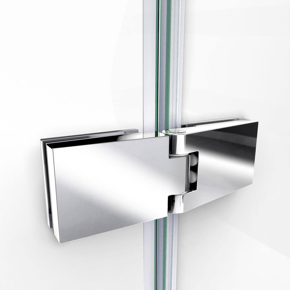 Aqua Ultra Frameless Clear Glass Shower Kit with Brushed Nickel Hardware