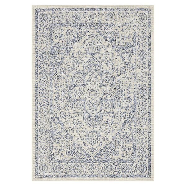 Zaria Blue 5 ft. x 8 ft. Indoor/Outdoor Area Rug