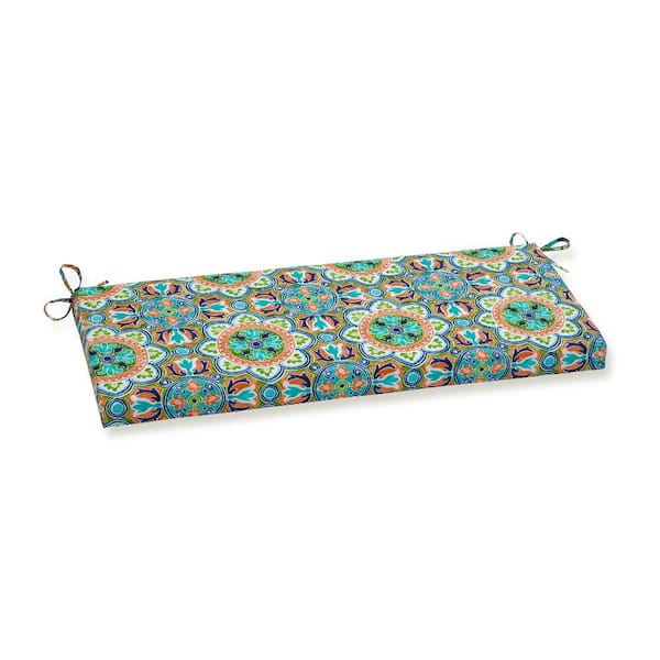 Pillow Perfect Novelty Rectangular Outdoor Bench Cushion in Blue