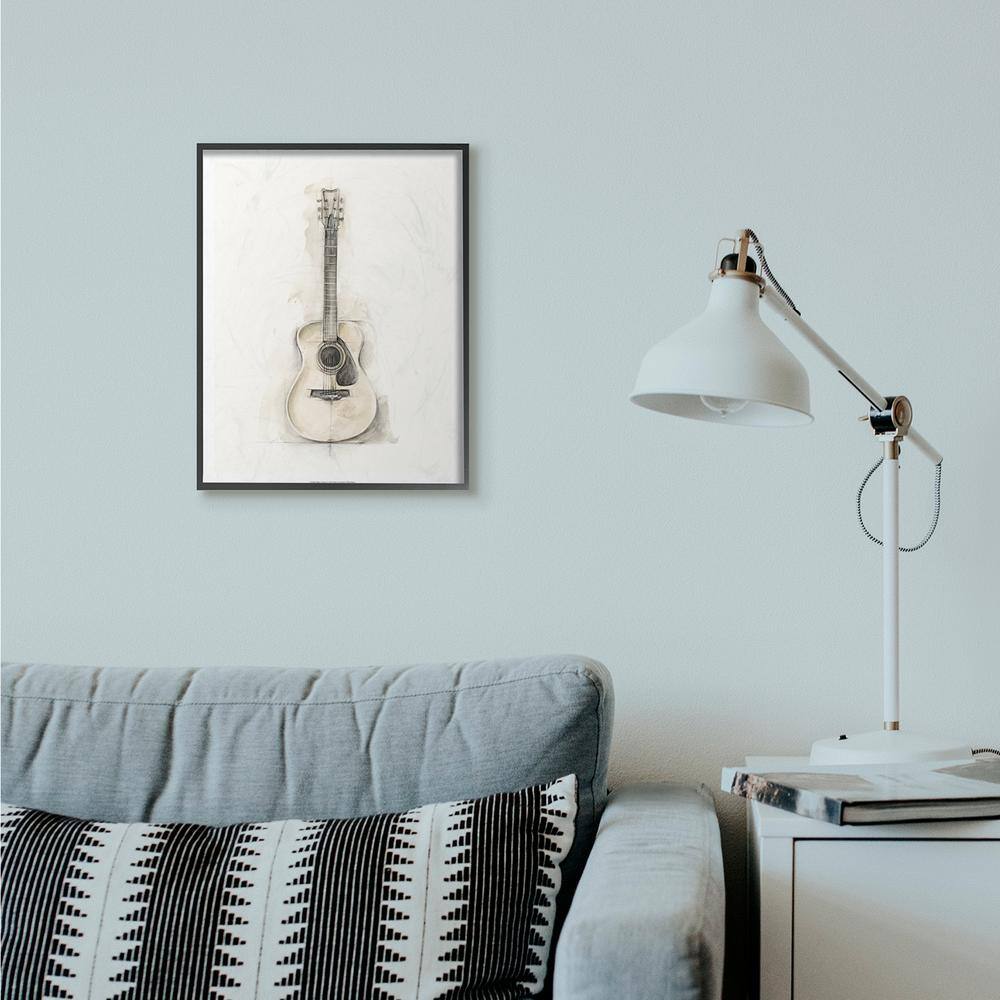 Acoustic Guitar Watercolor Abstract Canvas Art for Kids