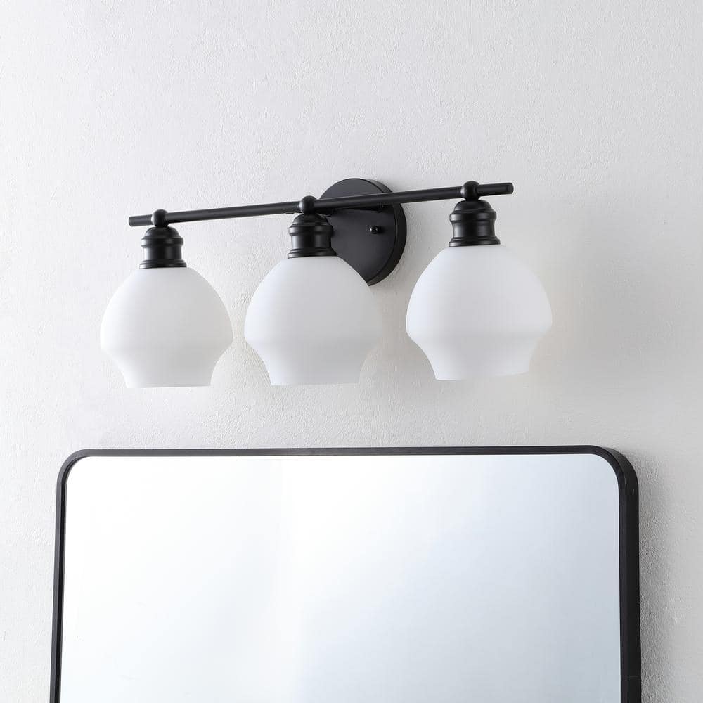 Mylsa 23" Black and White Iron 3-Light Wall Sconce