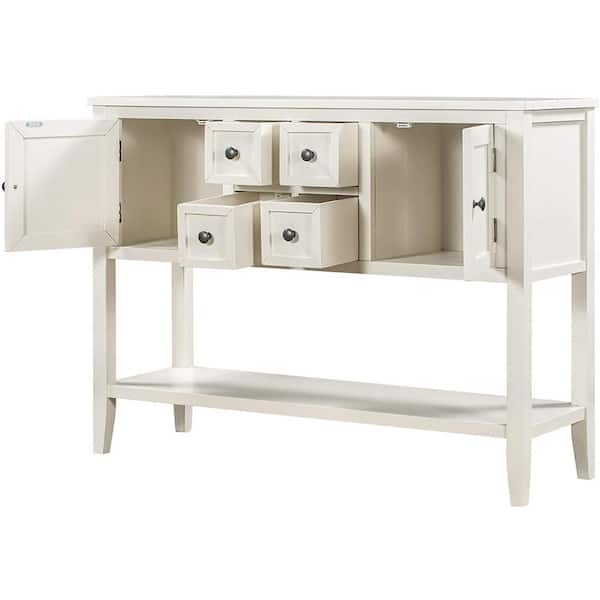 Cambridge Series 46 In. White Standard Rectangle Wood Console Table ...